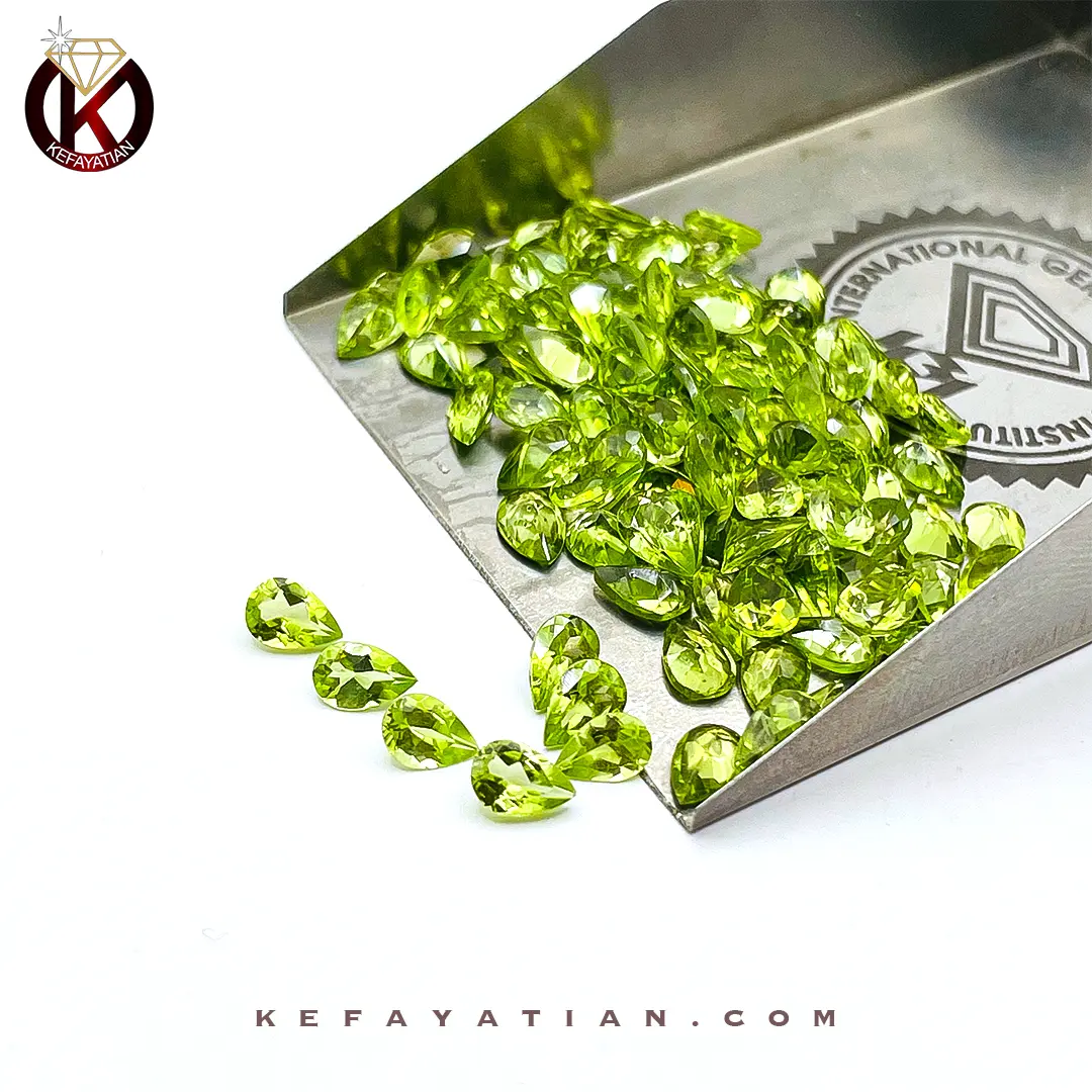 زبرجد تراش faceted pear کد 1
